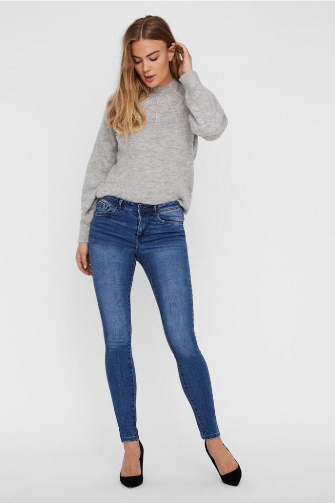 VMTANYA MR S PIPING JEANS VI349 GA 10222531 Medium Blue Denim